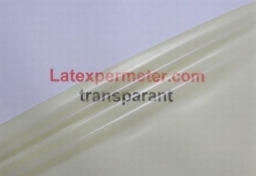 1/2 meter latex Transparant-Naturel 0.40 mm, 1m breed, LPM