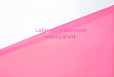 Super thin latex, Transparent Candypink, 0.15mm,1m wide, LPM